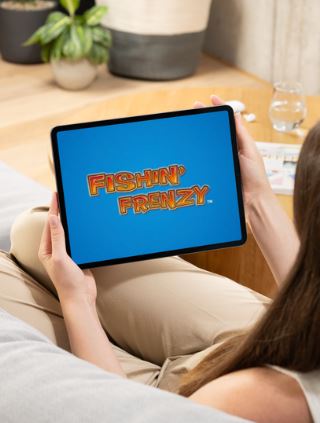 Fishin Frenzy slot on tablet